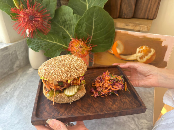 BBQ Tofu Burger - The Wooden Palate