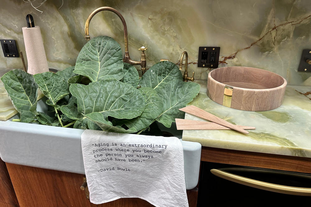 Angled Salad Servers & Denise Young Dishtowel
