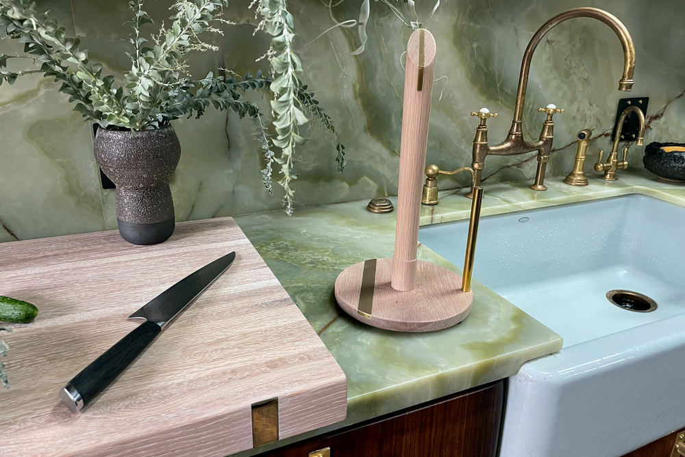 Paper Towel Holder Angled Luxe - The Wooden Palate